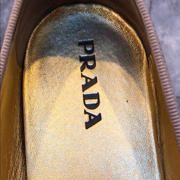 Prada Gold & Tan Ballet Flats - Picture 3 of 7
